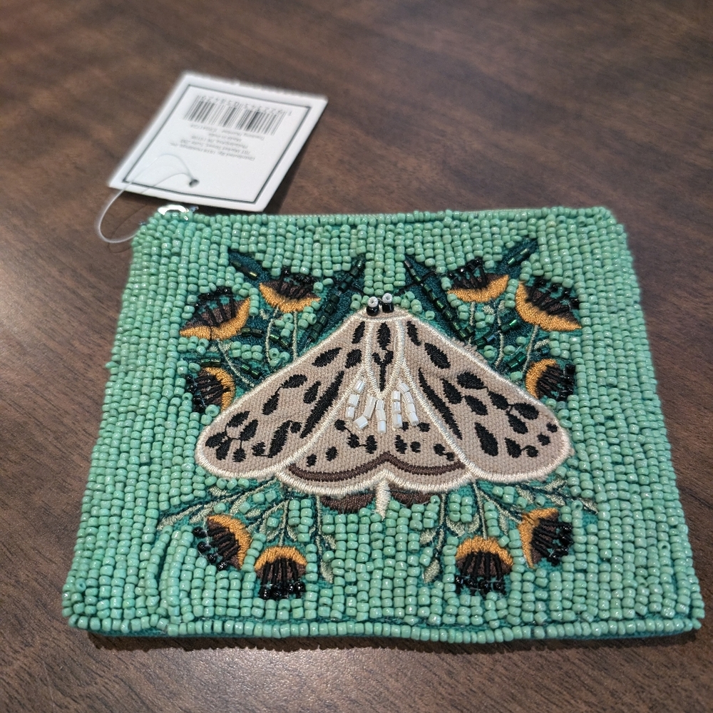 NWT Beaded pouch/ wallet / coin holder